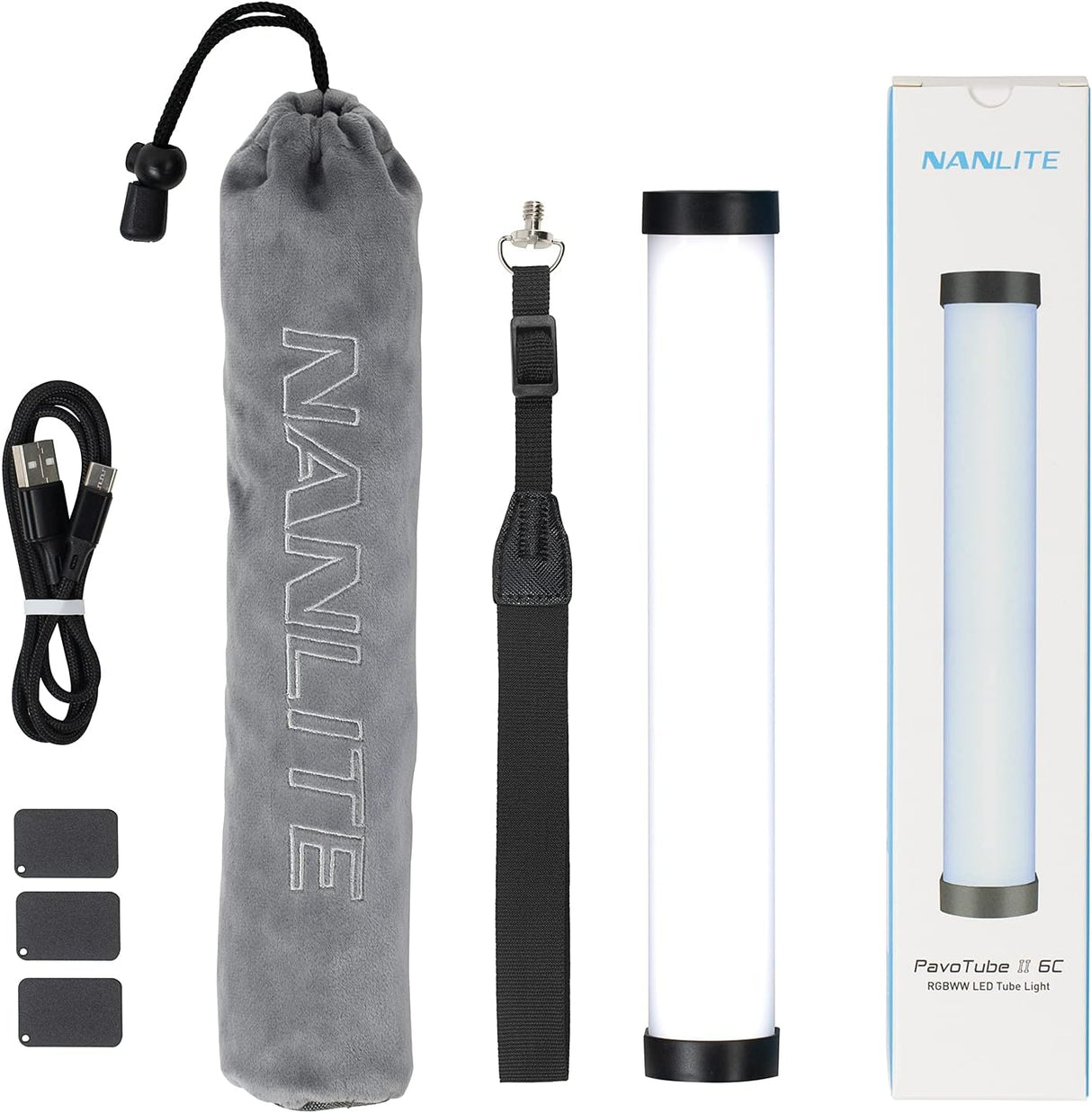 NANLITE PavoTube Ⅱ 6C スティック型撮影用ライト RGBライト 36000色調色 2700-6500K