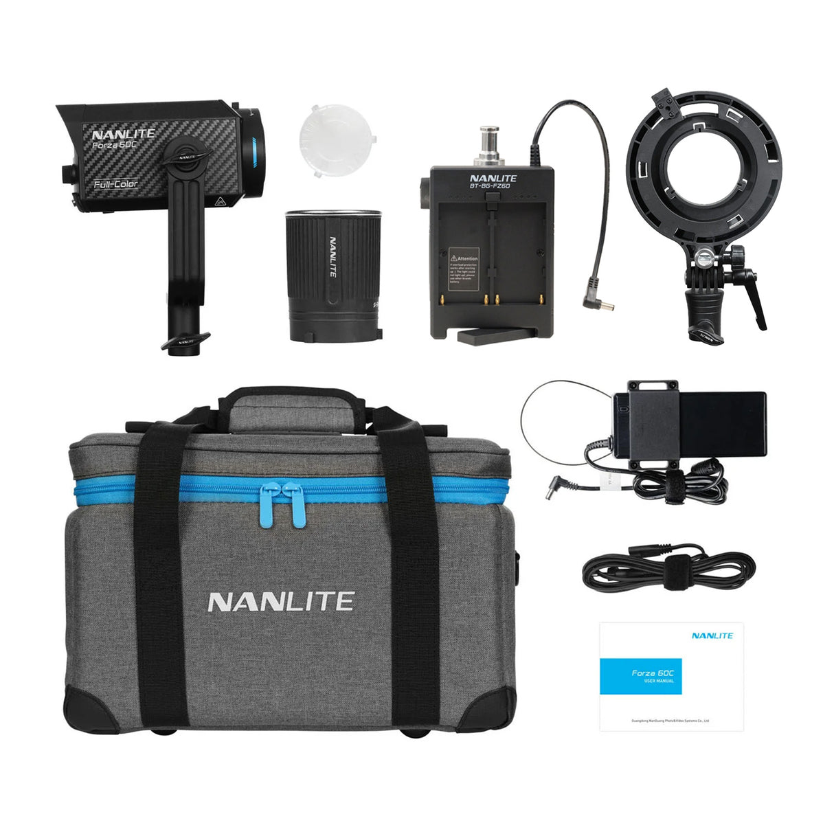 NANLITE Forza 60C 撮影用ライト RGBLAC RGBライト LEDスポットライト フルカラー