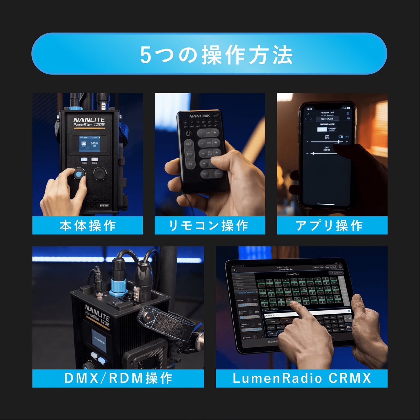 NANLITE PavoSlim 60C 撮影用ライト パネルライト RGBWW RGBライト 72W 2700-7500K GM調整 アプリ操作 天吊り フルカラー 動画撮影 ライブ配信 国内正規品