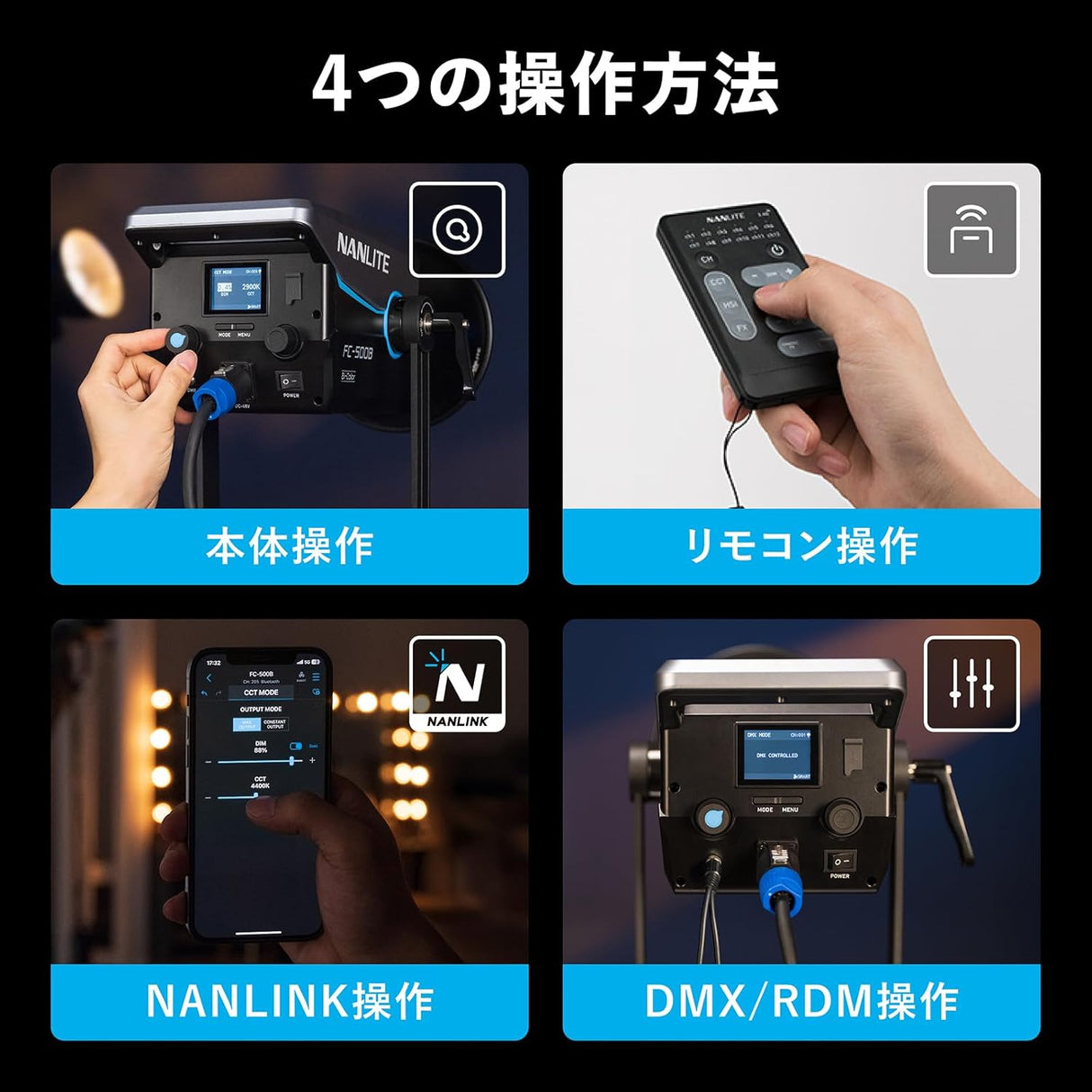 NANLITE FC-300B 撮影用ライト 撮影用ライトセット商品 スポットライト 350W 2700-6500K