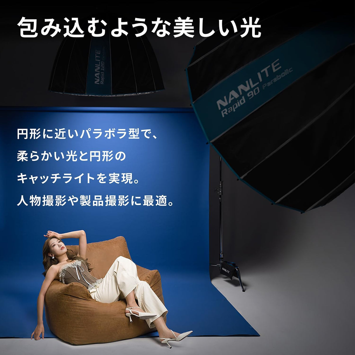 NANLITE Rapid 120 SB-RP120 パラボリックソフトボックス 120cm ボーエンズマウント ワンタッチ式