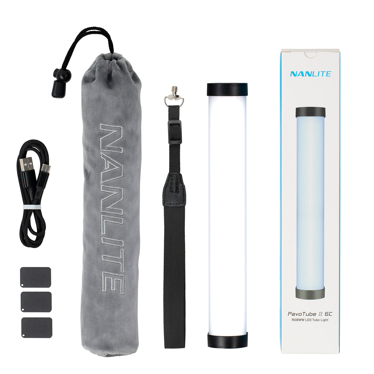 NANLITE PavoTube Ⅱ 6C スティック型撮影用ライト RGBライト 36000色調色 2700-6500K