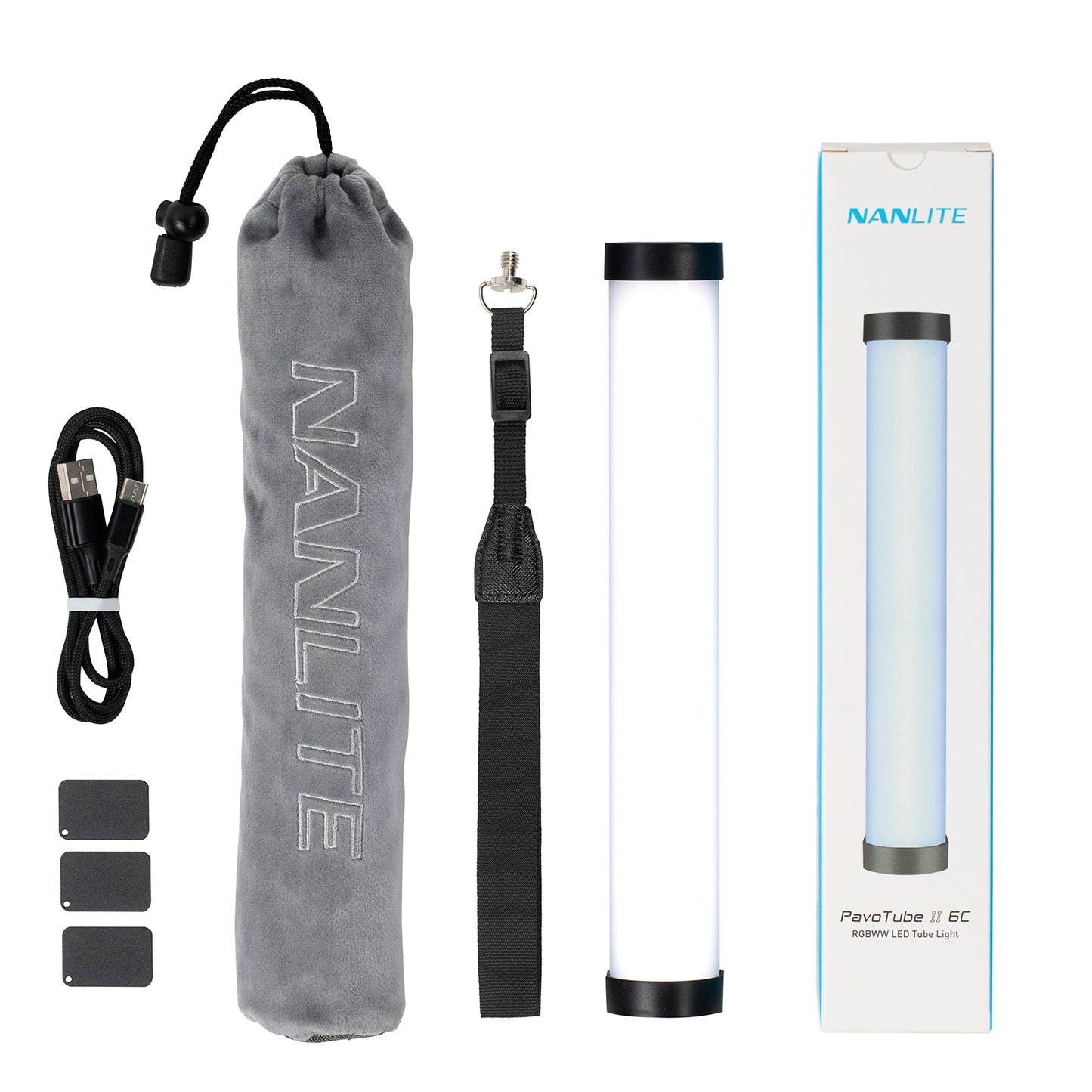 NANLITE PavoTube Ⅱ 6C スティック型撮影用ライト RGBライト 36000色調色 色温度2700-6500K 国内正規品