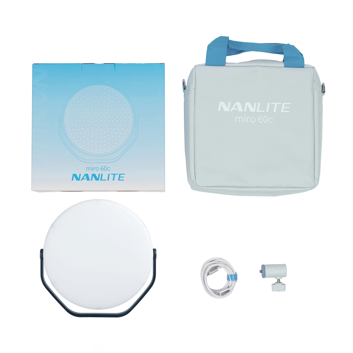 NANLITE miro 60c 撮影用ライト LED 丸型パネルライト フルカラー RGBW 色温度2700-7500K 国内正規品