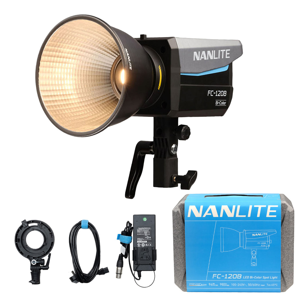 NANLITE FC-120B 撮影用ライト 出力145W 色温度2700-6500K CRI96 TLCI98 バイカラー LED 定常光 アプリ操作 FMマウント ケース付き 国内正規品