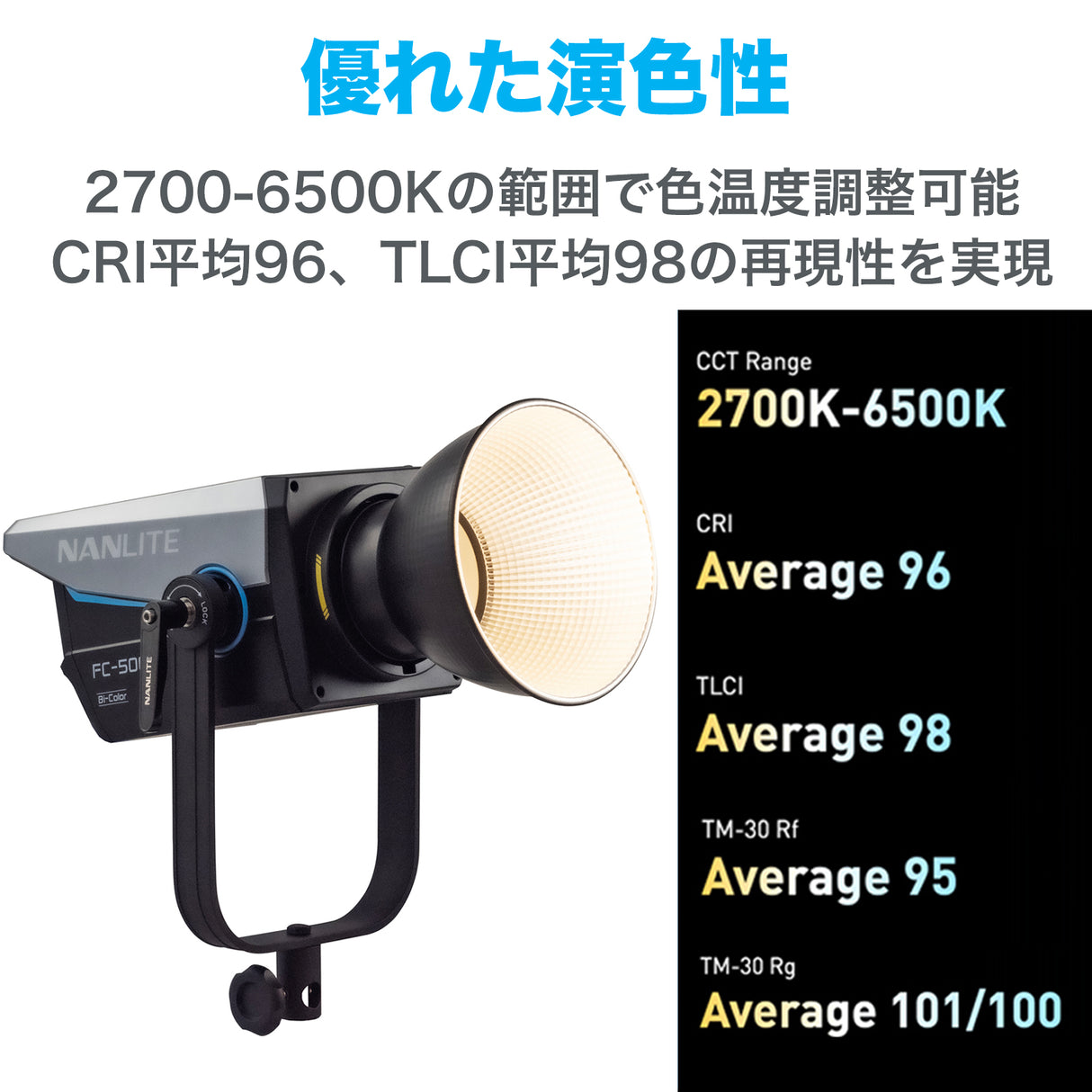 NANLITE FC-300B 撮影用ライト LEDスタジオライト バイカラー 350W 2700-6500K アプリ操作 ボーエンズマウント ケース付き 国内正規品