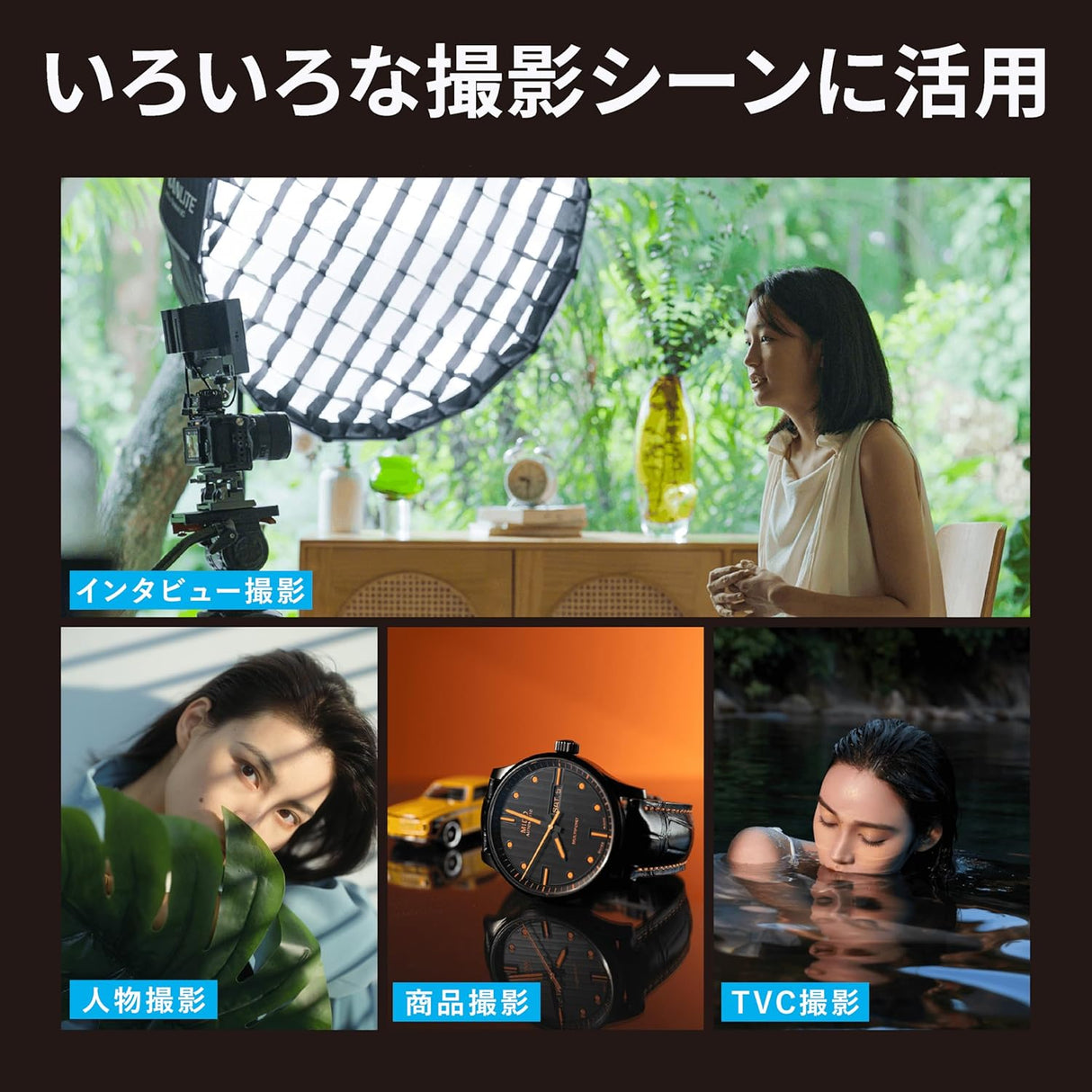 NANLITE FC-60B 撮影用ライト 出力78W 色温度2700-6500K CRI96 バイカラー LED