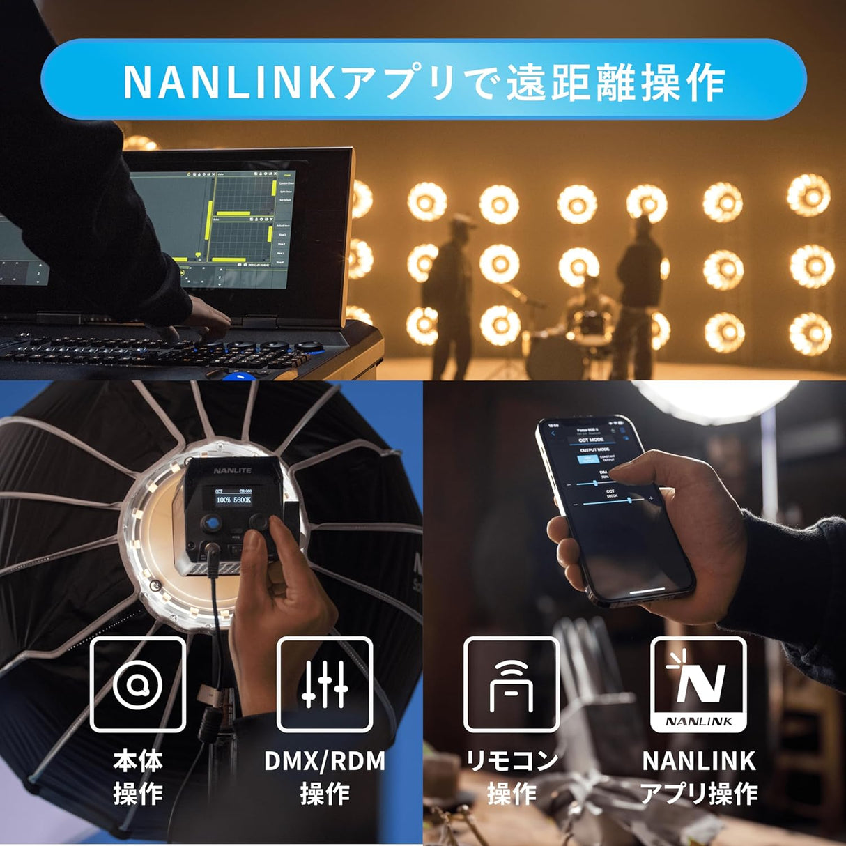 NANLITE Forza 60B II 撮影用ライト スタジオライト LEDライト バイカラー 色温度2700-6500K 72W CRI96