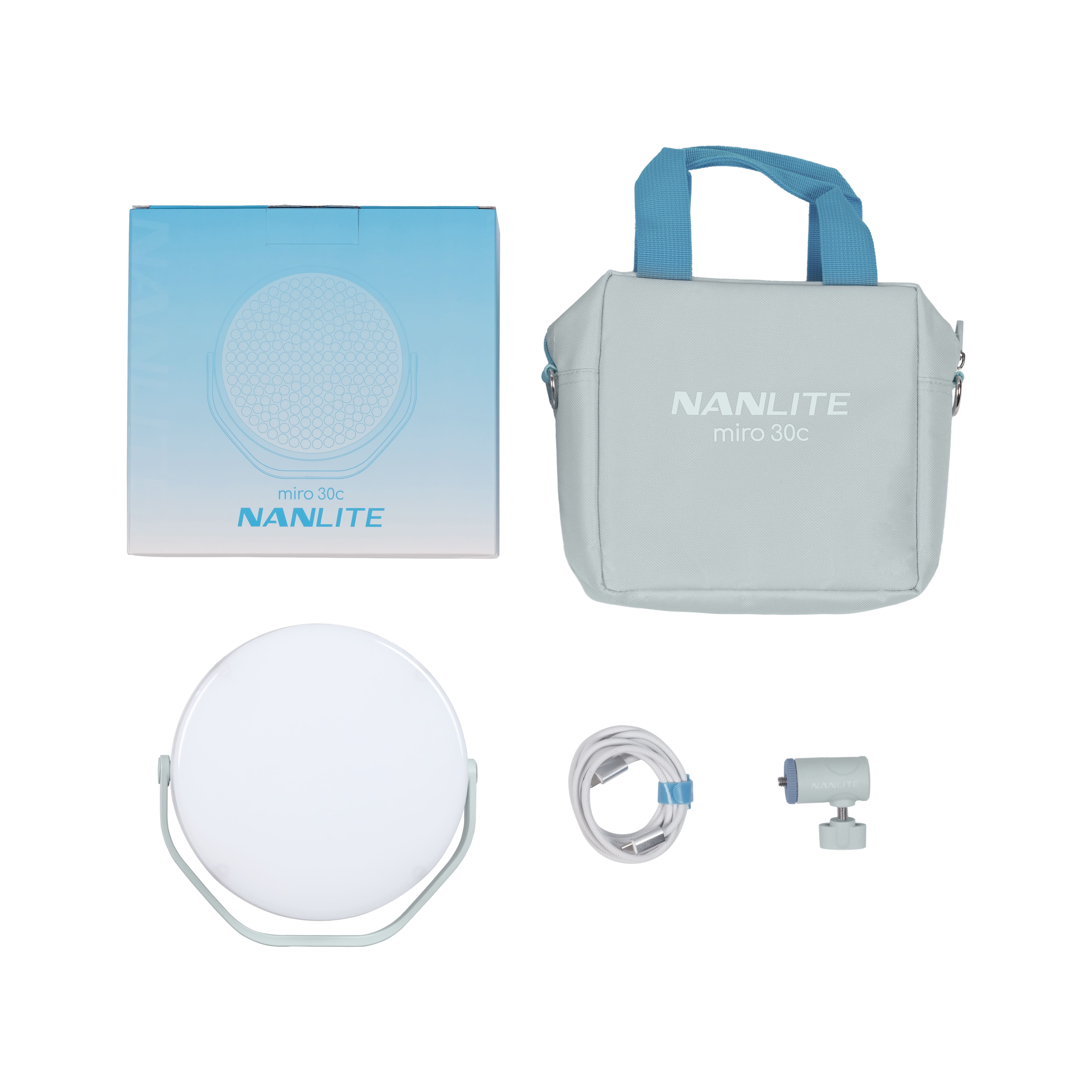 NANLITE miro 30c 撮影用ライト LED ミッドナイトブルー NANLITE miro 30c 撮影用ライト LED 丸型パネルライト フルカラー RGBW
