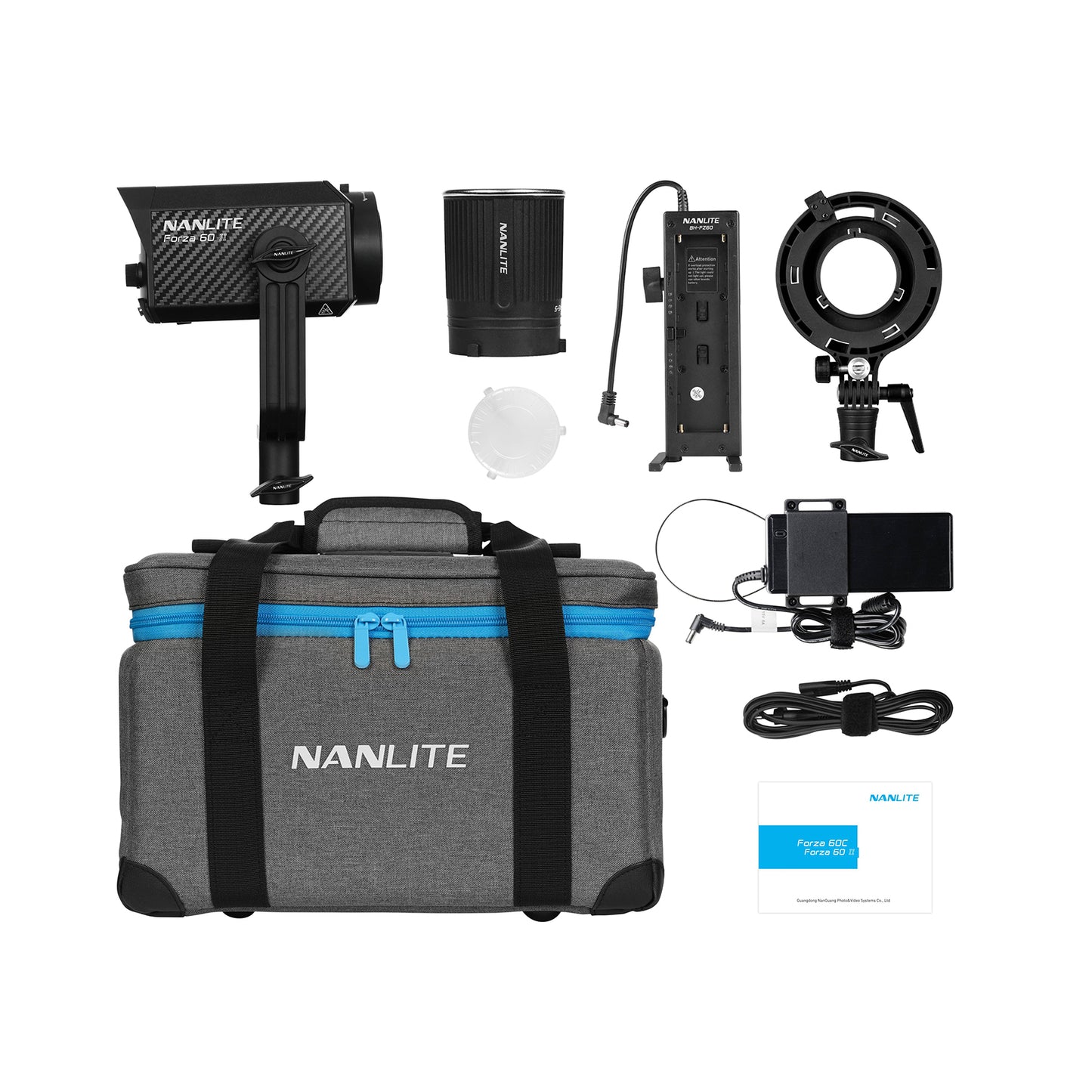 NANLITE Forza 60 II 撮影用ライト スタジオライト スポットライト LEDライト 動画撮影 ポートレート ライブ配信 5600K 72W CRI95  国内正規品